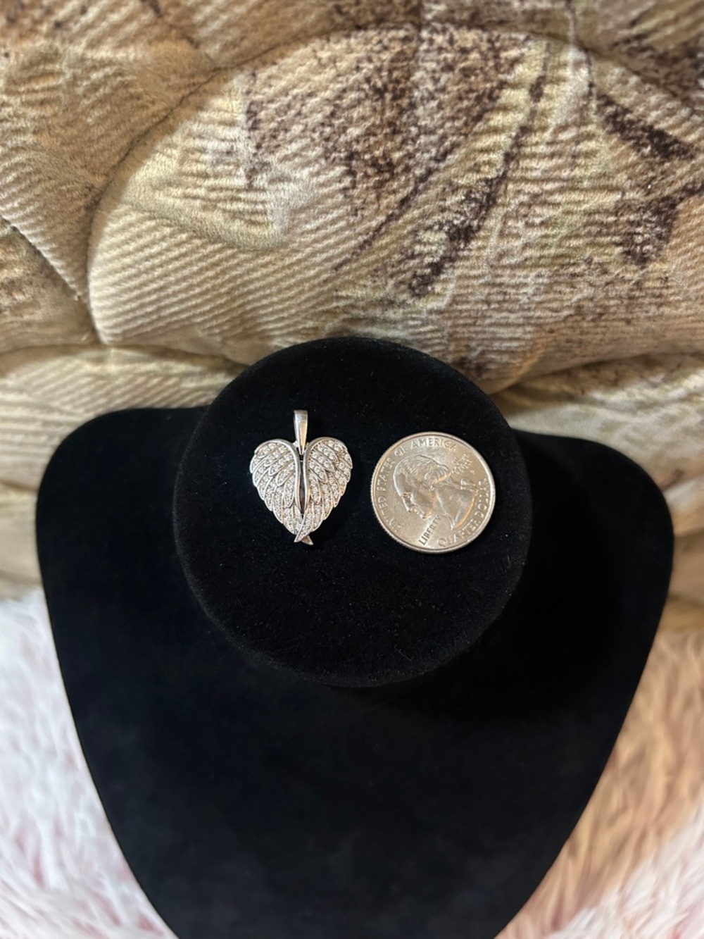 925 Sterling Silver Angel Wing Picture Pendant